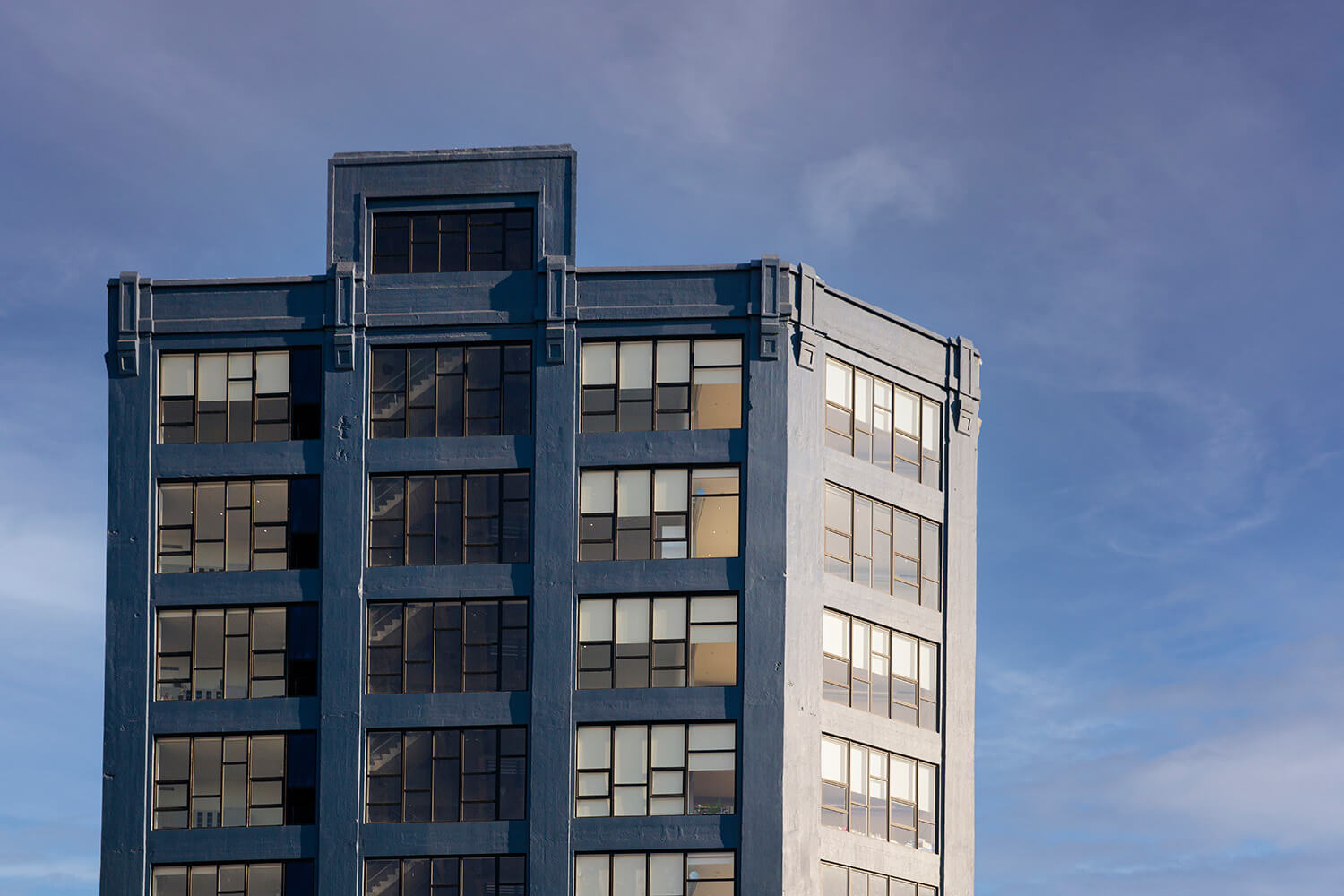 Side view of the top of the building